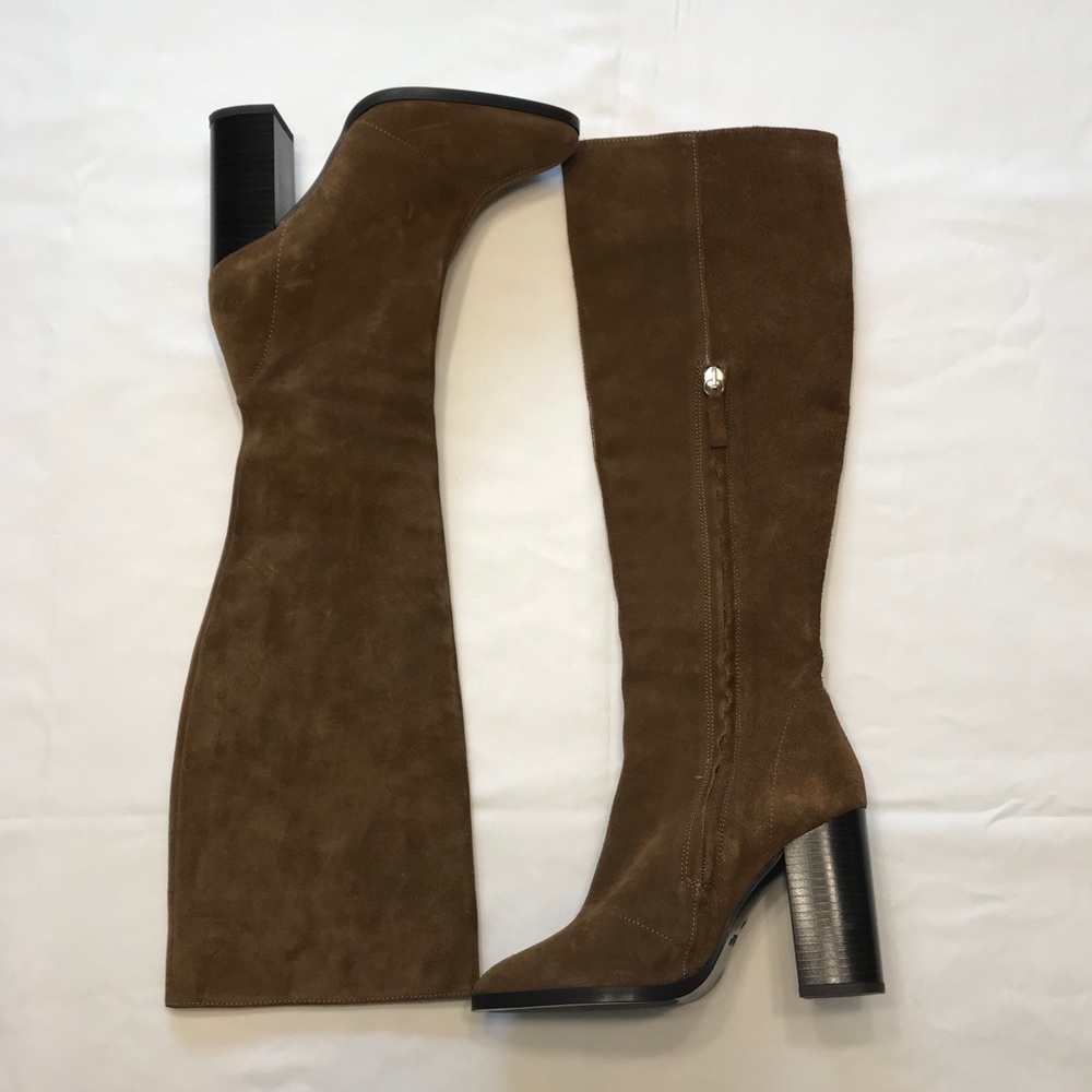 Zara suede knee high boots